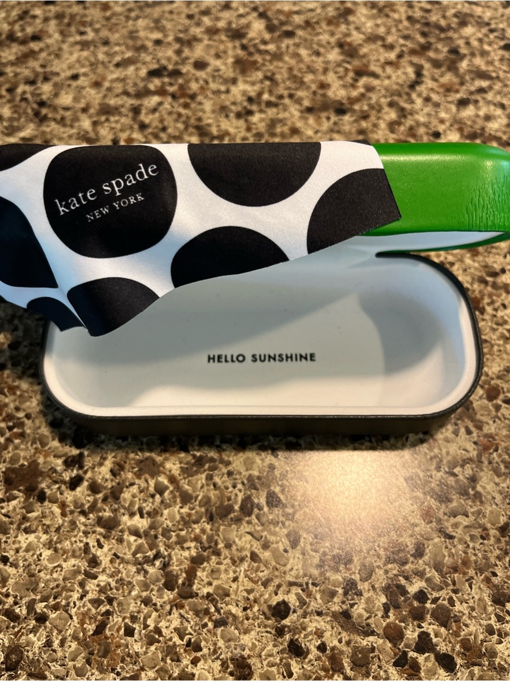 kate spade Green Sunglasses Case with Polka Dot Cloth